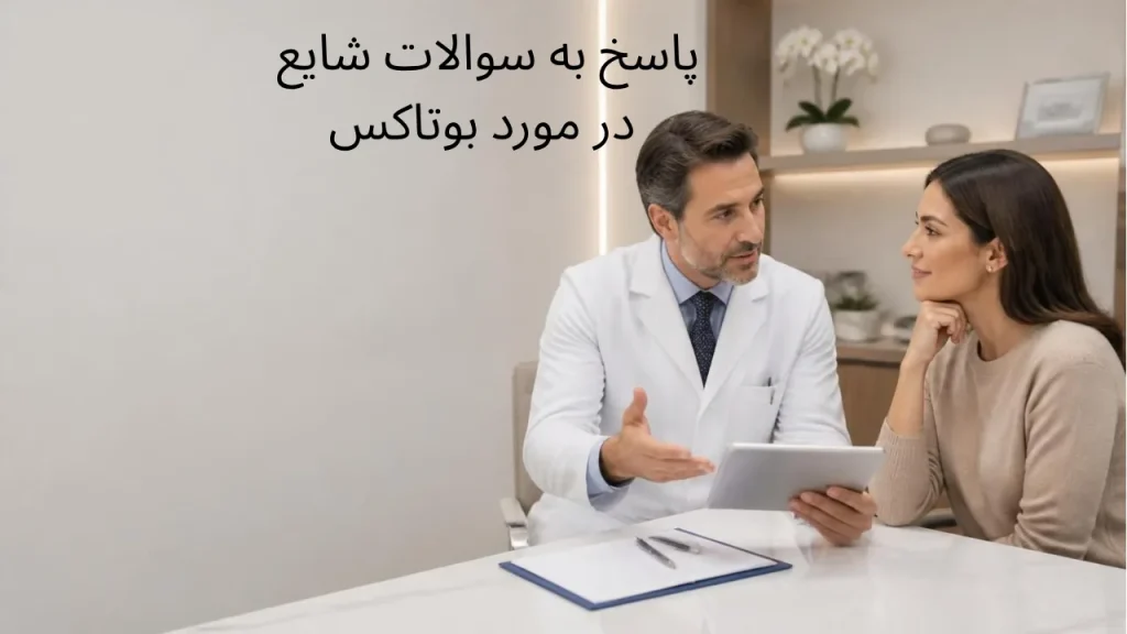 عکس مشاوره بیمار و پزشک در مورد سوالات شایع تزریق بوتاکس