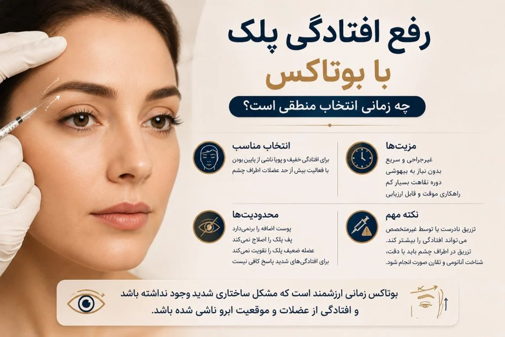 رفع افتادگی پلک با بوتاکس چه زمانی انتخاب منطقی است؟