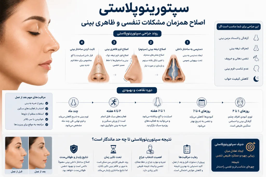 روند جراحی سپتورینوپلاستی و دوره نقاهت چگونه است؟