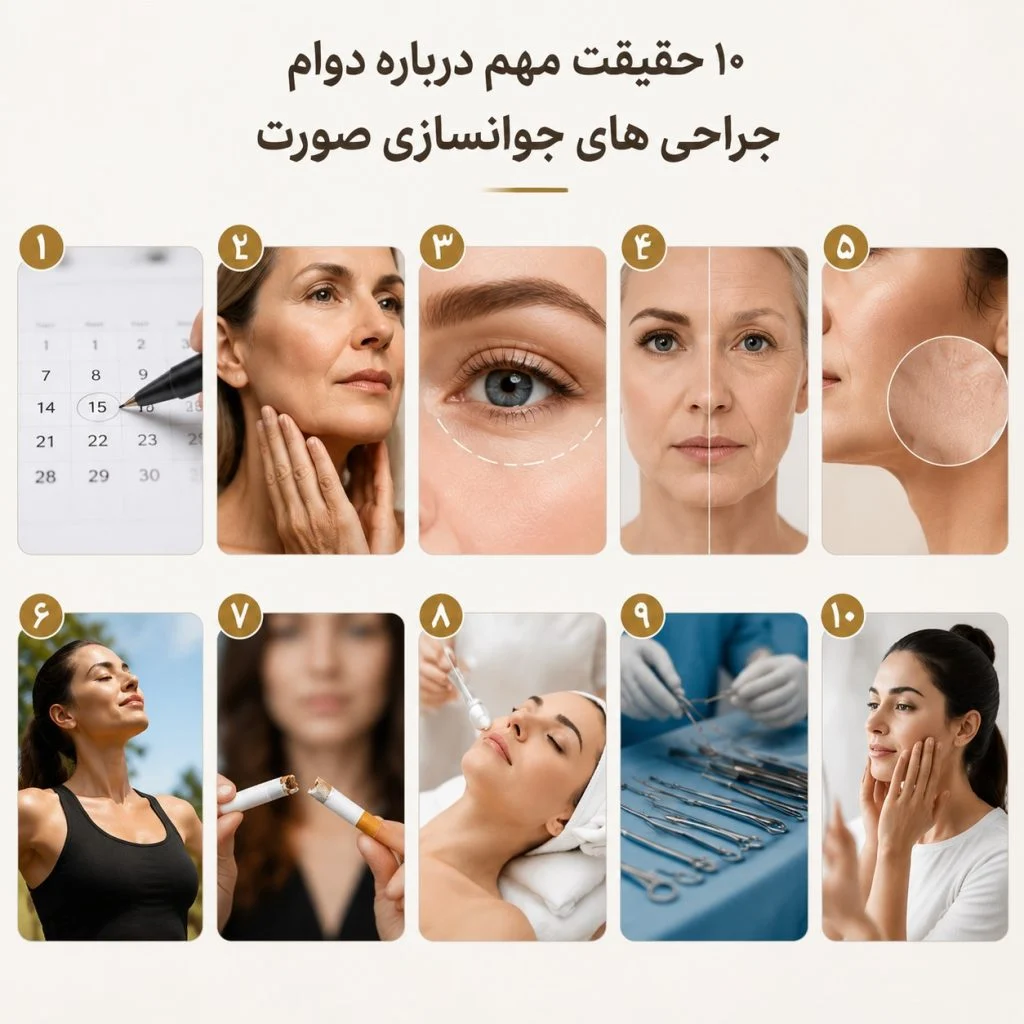دوام جراحی های جوانسازی صورت چقدر است؟