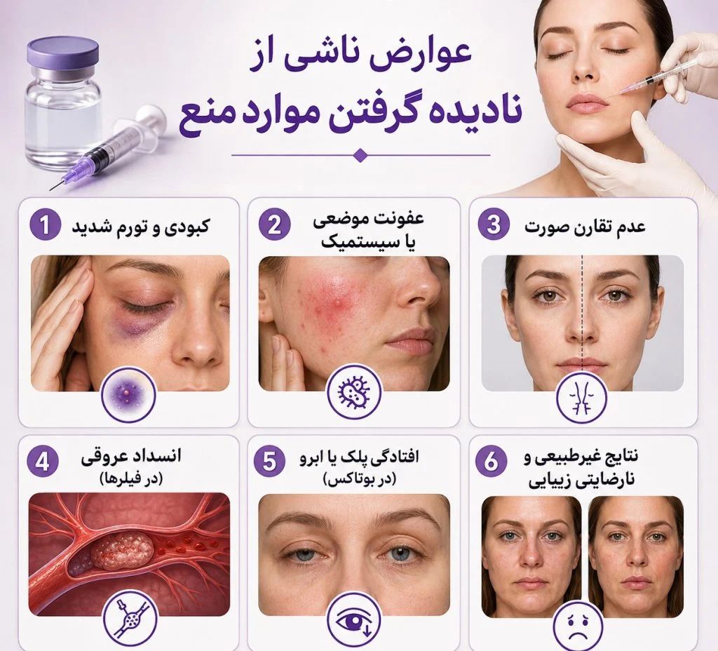   موارد منع تزریق ژل و بوتاکس چیست؟ 